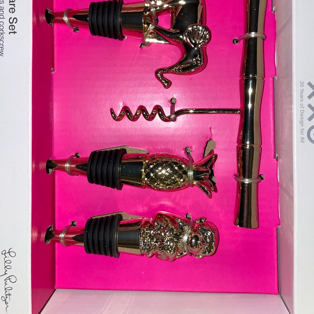 LILLY PULITZER 4PC Barware Set